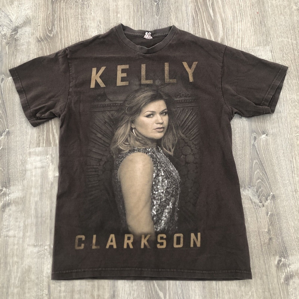 2012 Kelly Clarkson Band Tour‎ Shirt Brown Short Sleeve T Shirt Size Medium